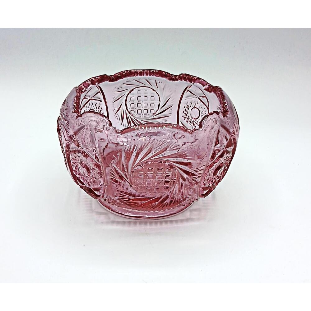 Vintage Fenton Dusty Rose Scalloped Glass Candy Dish